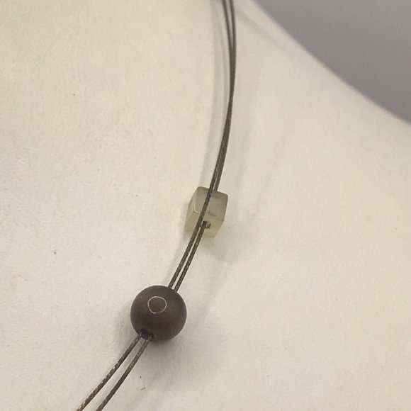 Lia Sophia Gold Tone Station 16” Necklace Tiger Eye Semi Precious Stones - Picture 7 of 8